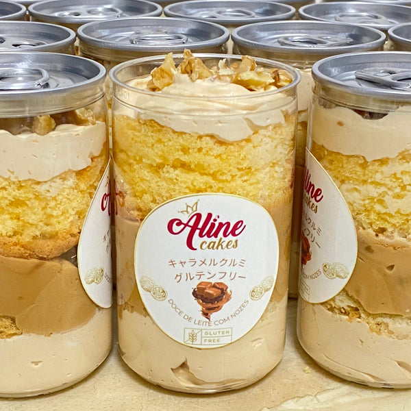 Bolo Doce de leite com nozes  Gluten Free - pote 230ml