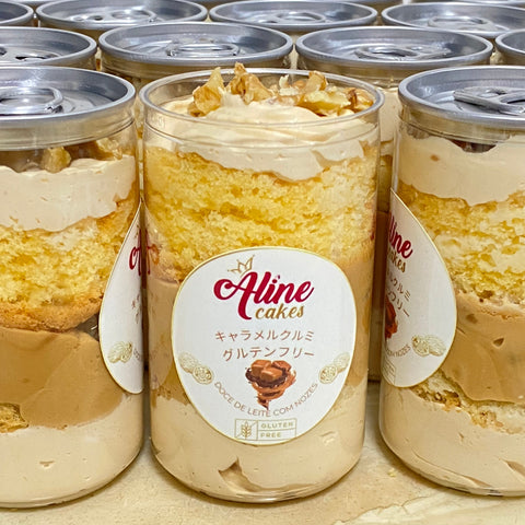Bolo Doce de leite com nozes  Gluten Free - pote 230ml