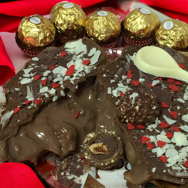 Coração Lapidado Dourado de  de Chocolate ao Leite Recheado